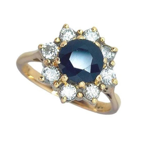 Pre-owned Sapphire & Diamond Cluster Ring