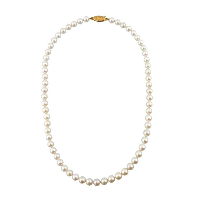 Pre-owned 9ct Gold Cultured Pearl 15 Inch Necklace