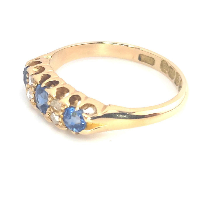 Antique 18ct Gold Sapphire & Diamond Ring