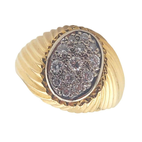 Pre-owned 18ct Gold Diamond Signet Ring