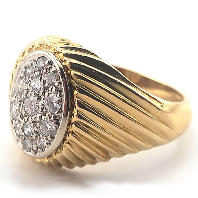 Pre-owned 18ct Gold Diamond Signet Ring