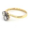 Vintage 18ct Gold Diamond Two-Stone Twist Ring