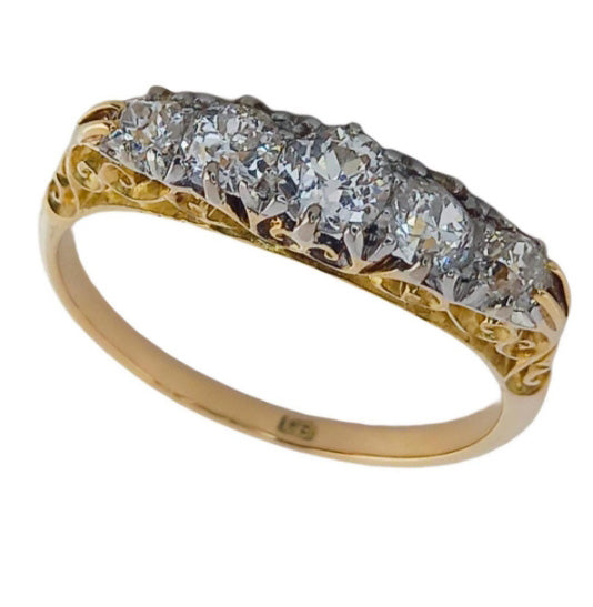 Vintage Old-Cut Diamond Five-Stone Ring