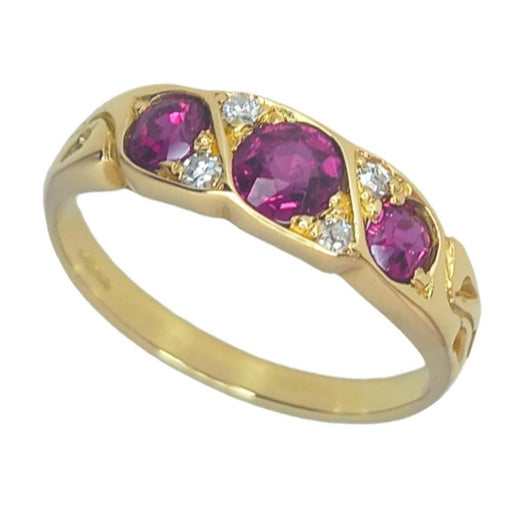 Vintage 18ct Gold Ruby & Diamond Ring