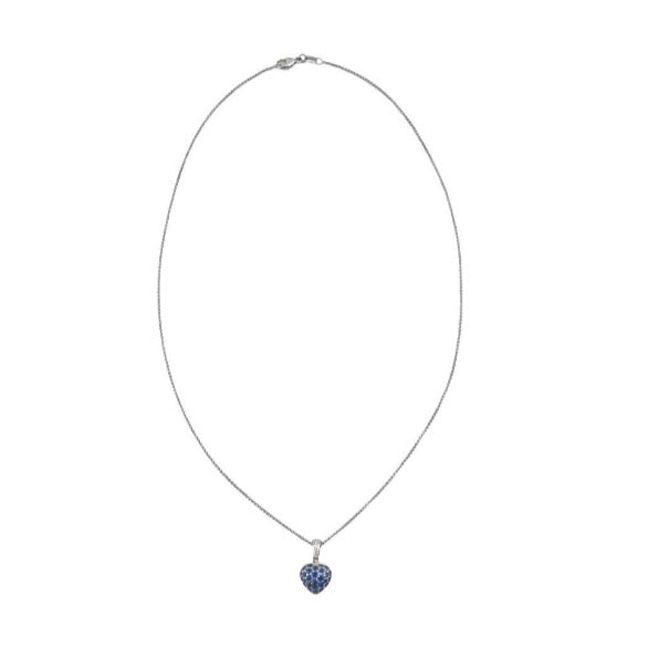 Pre-owned 18ct White-Gold Sapphire & Diamond Necklace