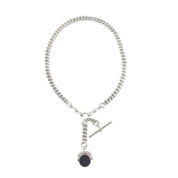 Vintage Silver Pocketwatch Chain with Swivel Fob
