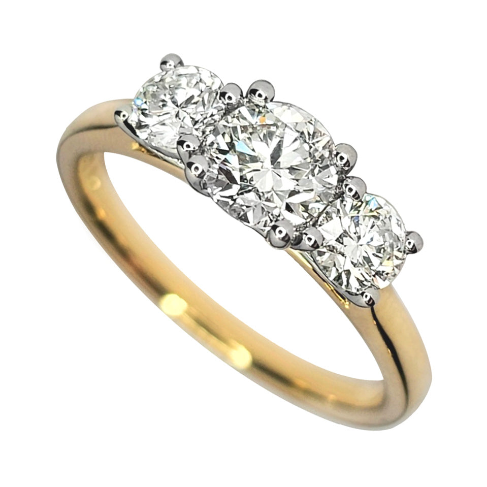 18ct Gold Diamond Trilogy Ring