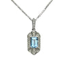 18ct White Gold Aquamarine & Diamond Pendant