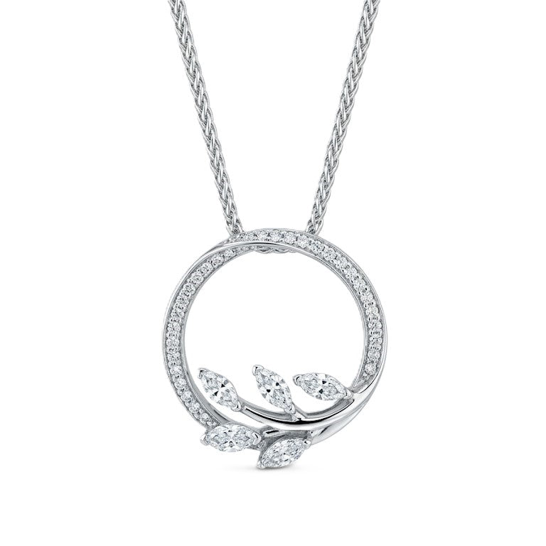 18ct White Gold Diamond Pendant